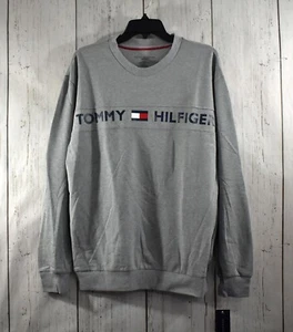 Men's Tommy Hilfiger Gray MEDIUM Sleepwear Shirt Pullover Flag Logo NWT - Picture 1 of 7