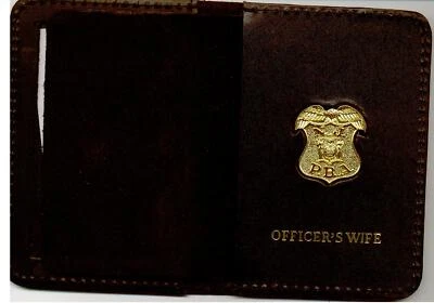 New Jersey PBA Officer's Wife Wallet with 1-Inch Gold Plated Mini Pin - Image 1 of 2