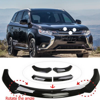 For Mitsubishi Outlander Front Bumper Lip Spoiler Splitter Glossy Black Foto 1 de 4