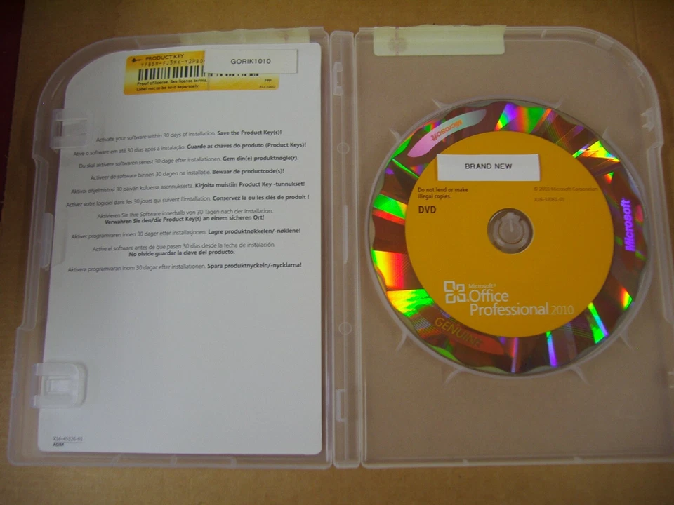 Microsoft Office 2010 Professional Licensed for 2 PCs Full w/DVD MS Pro  =NEW= - Image 1 of 4