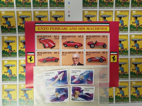 LOT OF MALDIVES STAMPS - FACE VALUE OF $200 US OR MORE - ALL MNH Cover