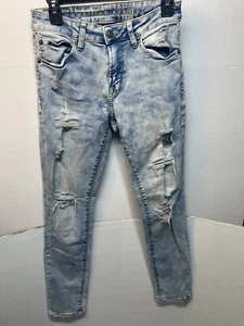 American Eagle Light Colored Fringed Jeans 29x30 - Picture 1 of 7