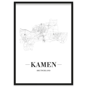 JUNIWORDS Stadtposter, Kamen, Weiß, Kunstdruck Plan Map - Bild 1 von 7