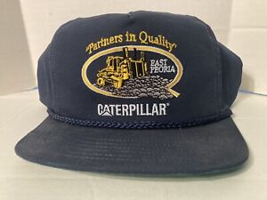 NEW Caterpillar Hat Trucker Cap Embroidered East Peoria, IL Braided Ribbon Bill