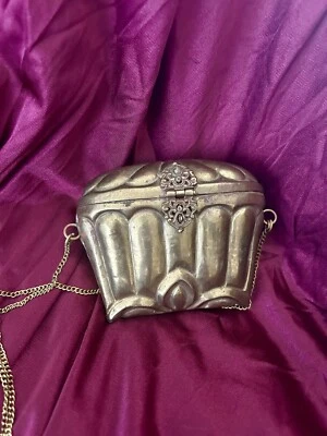 Antique Brass Handbag With Chain Strap - Image 1 of 4