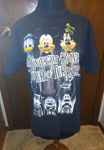 VTG Disney The Twilight Zone Tower of Terror Ride Shirt Adult M Medium Black Euc - Picture 1 of 8