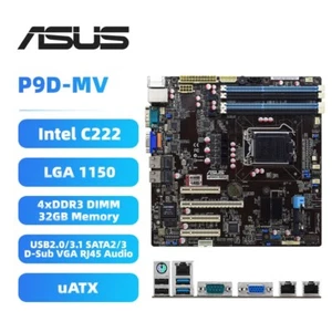 Placa madre ASUS P9D-MV uATX Intel C222 LGA1150 DDR3 32 GB SATA2/3 USB 3.1 VGA - Imagen 1 de 10