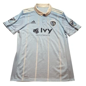 Maglia calcio Adidas MLS Sporting KC Kansas City Klein #17 blu edera home taglia L - Foto 1 di 13