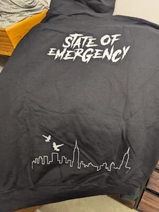 Lil Tjay State Of Emergency Skyline Hoodie Sweatshirt Medium - Picture 1 of 3