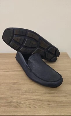 Salvatore Ferragamo 2 Tone Navy Blue Leather Slip On Loafers Drivers Stamp  8 EE - Image 1 of 4