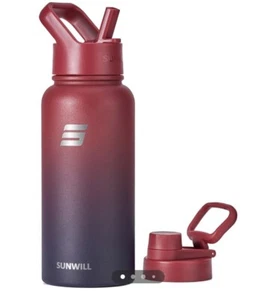 Stainless Steel Water Bottle Double Wall Vacuum Insulated Sport Flask 32oz 22oz - Picture 1 of 4