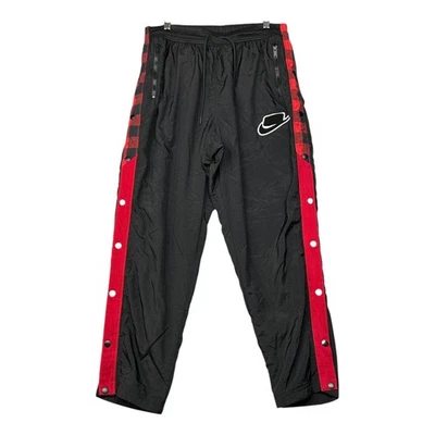 Nike Sportswear NSW Pant Black Red Mens L Woven Plaid Tear Away BV4546-010 - Image 1 of 4