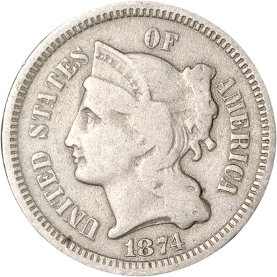 1874 Three (3) Cent Nickel Great Deals From The Executive Coin Company - Image 1 of 2