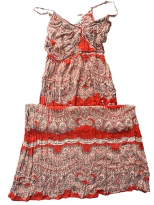 Nostalgia Medium Handkerchief Boho Women’s Rayon Maxi Dress Adjustable Preowned - Picture 1 of 10