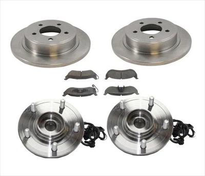 Conjunto de pastillas de freno y buje de rotor de freno trasero para Chrysler Pacifica 2004 2005 2006 Foto 1 de 4