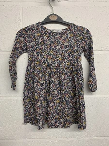 H&M Kinder Kleid 2-4 Jahre 100% Baumwolle Blumenmuster Langarm Boho - Bild 1 von 6