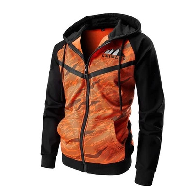 Men's Color Block Hoodie-Full Zip Ultimate Heavyweight Fleece Hoodie-Camo zip... - Image 1 of 4