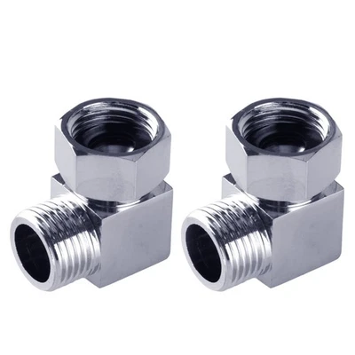 2x Dusche 90° Winkel-Adapter Wasserhahn Gewindefitting Anschluss Verschraubung - Bild 1 von 4