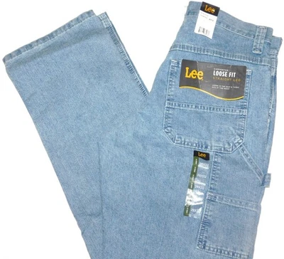 LEE Carpenter Loose Fit Straight Leg Jeans Stretch Retro Stone Light Blue - Image 1 of 4