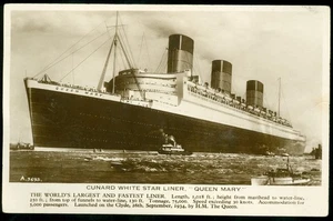 CUNARD WHITE STAR LINE - QUEEN MARY POSTCARD - Picture 1 of 1