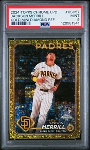 2024 Topps Chrome Update Jackson Merrill #USC57 Gold Mini Diamond /50 PSA 9 - Picture 1 of 2