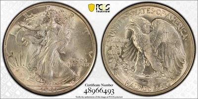 1941-S Walking Liberty Half PCGS MS66 Superb Eye Appeal Nice Strike - Image 1 of 3