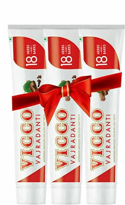 3 x 200g Vicco Vajradanti Ayurvedische Kräuterzahnpasta für starke Zähne & Za... - Bild 1 von 4