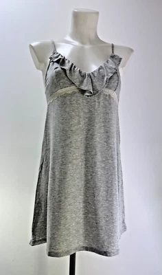 Damas Ex Zara Gris Encaje Ribete Chemise Noche En Tallas S M Foto 1 de 4
