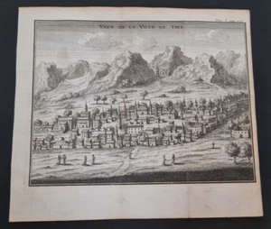 Original antique print / map / plan of Tire (Tyrrha) - Turkey 1719 - Paul Lucas - Imagen 1 de 6