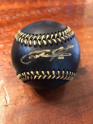 Christian Yelich Signed Black Major League Baseball PSA DNA Coa Brewers Auto - Image 1 of 4