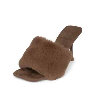 Jeffrey Campbell Utópico Marrón Imitación Piel Tacón Deslizable Sandalia Zapato Talla 5.5 NUEVO Foto 1 de 4
