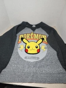 Pokemon Pikachu Kids Large Sweatshirt Pullover Tops 3D Raised Design Fun - Picture 1 of 6
