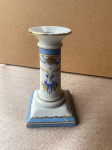 LIMOGES RIBBONS & BOWS SWAGS ROSES PORCELAIN CANDLESTICK - HANDPAINTED - Picture 1 of 11