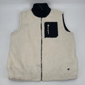 Champion Reversible Sherpa Vest Men's Size L Black Natural Reversible - Picture 1 of 8