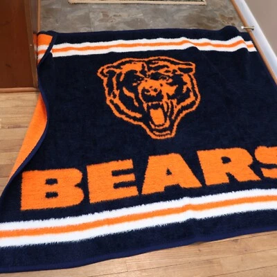 MANTA SUPER PELUCHE VINTAGE CHICAGO BEARS 47" X 55" PRODUCTO OFICIAL NFL Foto 1 de 3