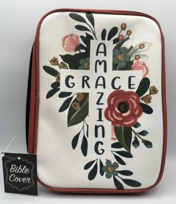 Bible Cover Amazing Grace 11”x8” Zipper,Place For Pens & Notes Brand New - image 1 of 4