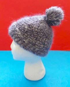 Handmade Crochet Women's Mohair Hat w/Pompon, Motley Multicolor, One Size, New! - Picture 1 of 10