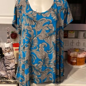 Z womens Willi Smith casual cap sleeve stretch plus size top 2X - Picture 1 of 4