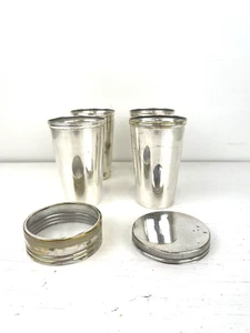 Thermocup By American Thermos Co. New York Set 4 Nesting Cups 1912 Antique Camp - Picture 1 of 9