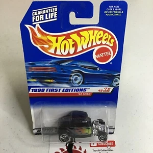 1998 HOT WHEELS FIRST EDITIONS #636 BLACK ‘32 FORD STREET ROD MIP 1/64 MALAYSIA - Picture 1 of 4
