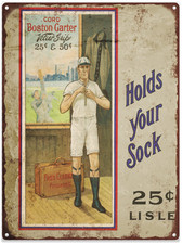 1912 Boston Garter Baseball Vintage Look Advertising Metal Sign 9 x 12  60045