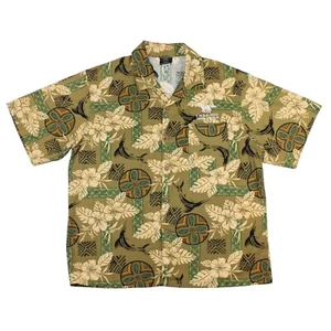 Toucan Dance Large Hibiscus Marlin Tapa Island Pattern Hawaiian Aloha Shirt Tiki - Picture 1 of 11
