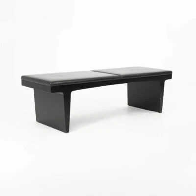 Egalite Bench by Suzanne Trocmé for Bernhardt Design Black Leather 4x Available - Image 1 of 4