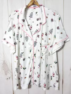 Layla Short Sleeve Shorts Pajama Set Womens 2X Cream Bridal Print Soft Comfy NEW - Picture 1 of 7