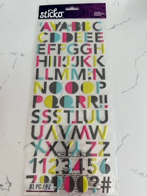 Sticko Autocollant 81 PC Multi-Color Raised Dipped Large Alpha/Number Stickers - Image 1 of 4