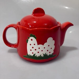 Waechtersbach Red Polka Dot Hen Chicken Earthenware 4 Cup Teapot Vintage - Picture 1 of 9