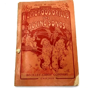 Folleto de ejercicios humorísticos y canciones de actuación de 1918 obra de teatro escolar Beckley Cardy 1B - Imagen 1 de 8