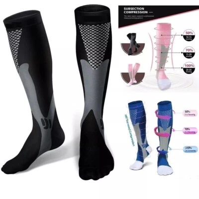 COLORLIFE-UK Compression Socks Men & Women Varicose Veins Anti-Fatigue Flight Travel Running
