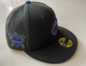 New Era 59Fifty MLB New York Mets Grey Blue 1986 World Series Fitted Hat 6 7/8 - Picture 1 of 14