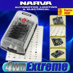 NARVA 12 WAY FUSE BLOCK BOX HOLDER ATS BLADE CARAVAN DUAL BATTERY 12V NEW 54450 - Picture 1 of 5